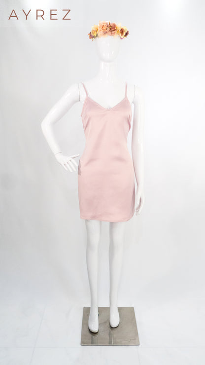 Vestido mini rosa de tirantes