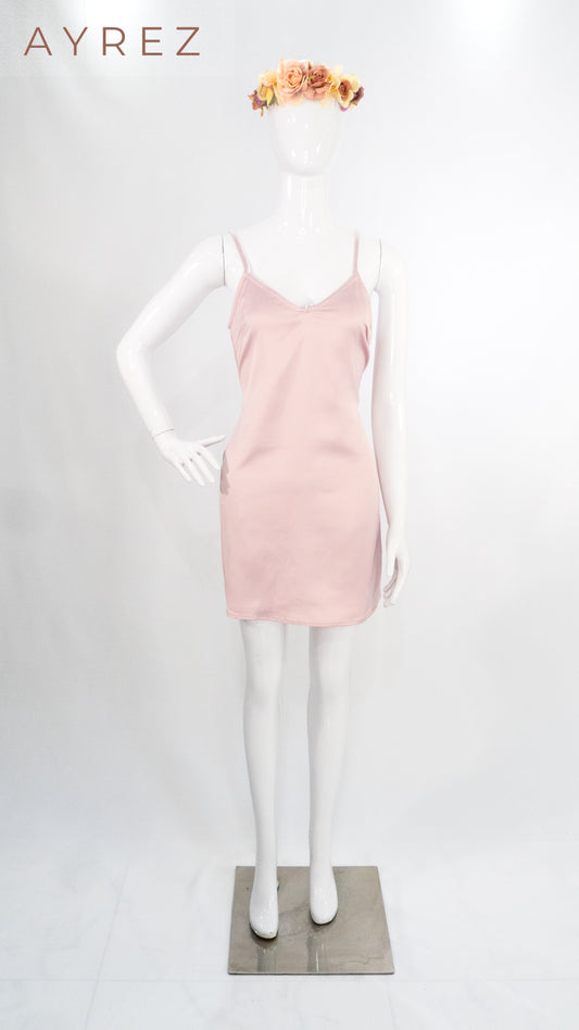 Vestido mini rosa de tirantes